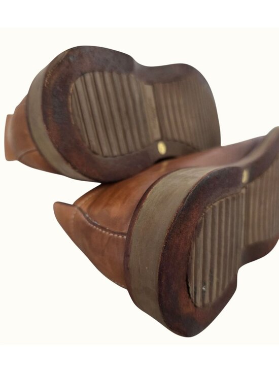 Vintage Skechers Collection Italy Leather Slip On Shoes Mens 10.5 Brown Loafers